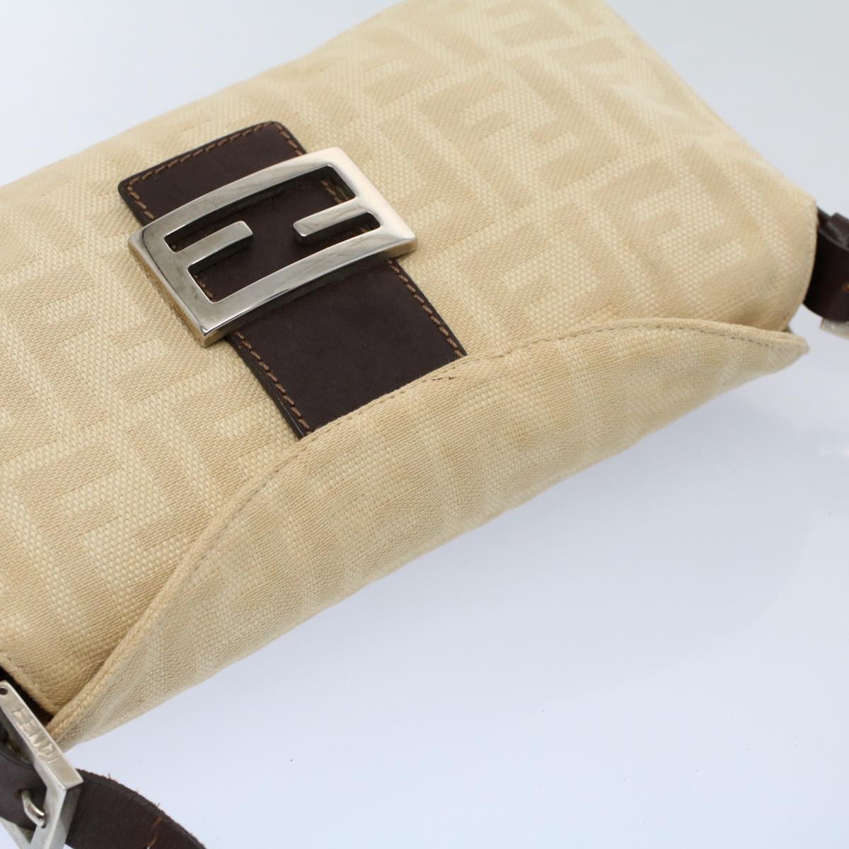 FENDI Zucca Canvas Mamma bucket Shoulder Bag Beige 54706