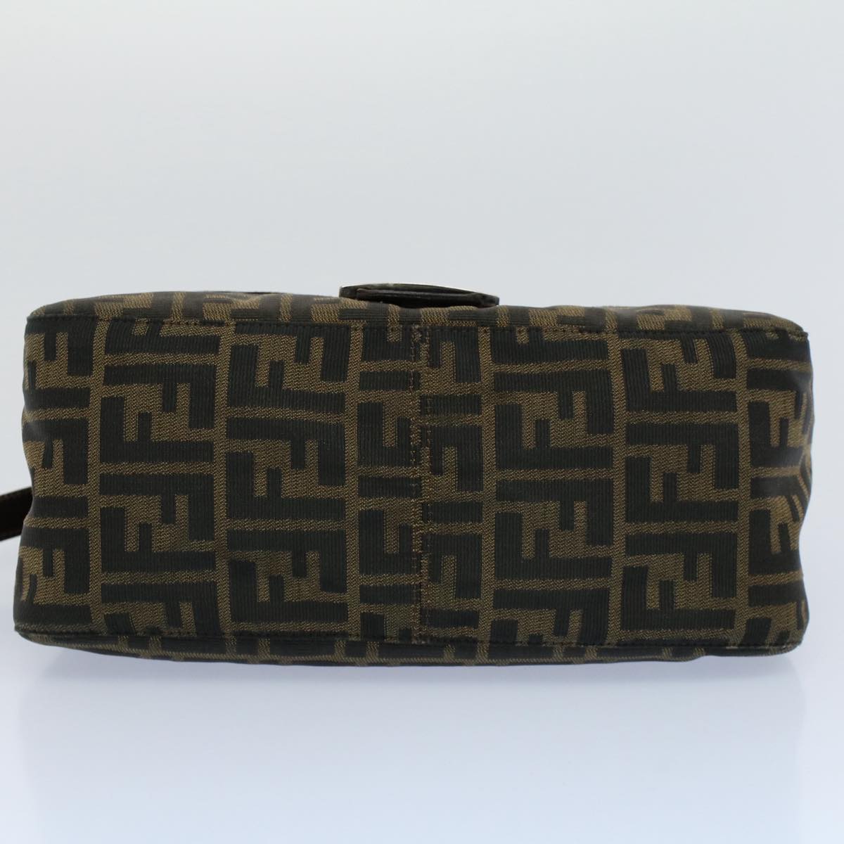 FENDI Zucca Canvas Mamma Baguette Shoulder Bag Black Brown 54707