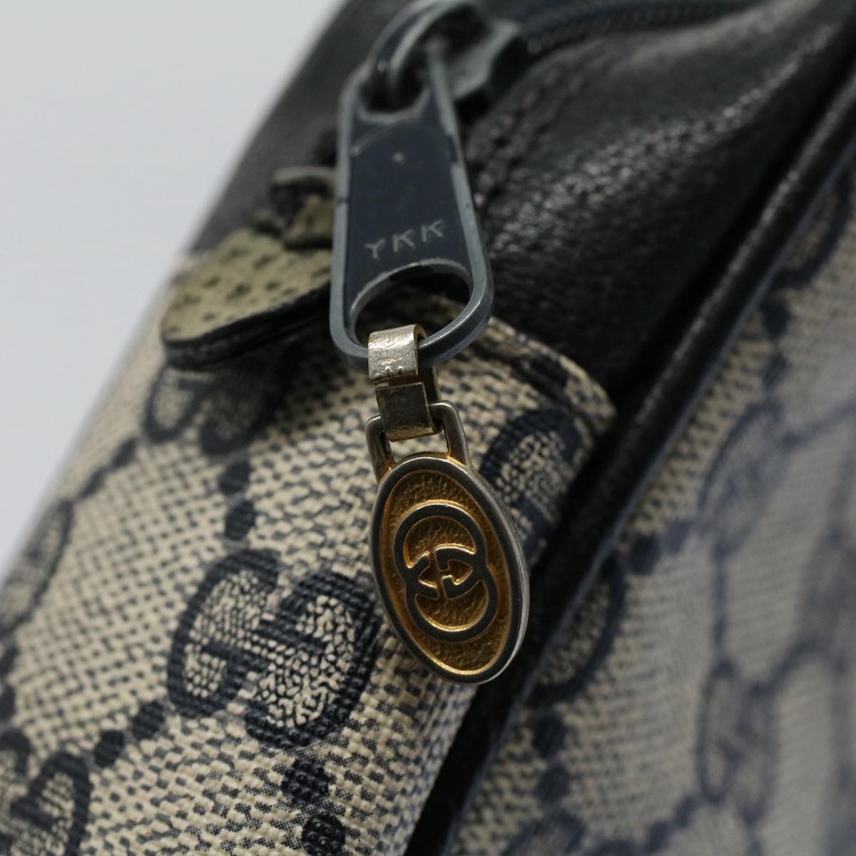 GUCCI GG Canvas Sherry Line Clutch Bag Gray Red Navy 010 378 54723