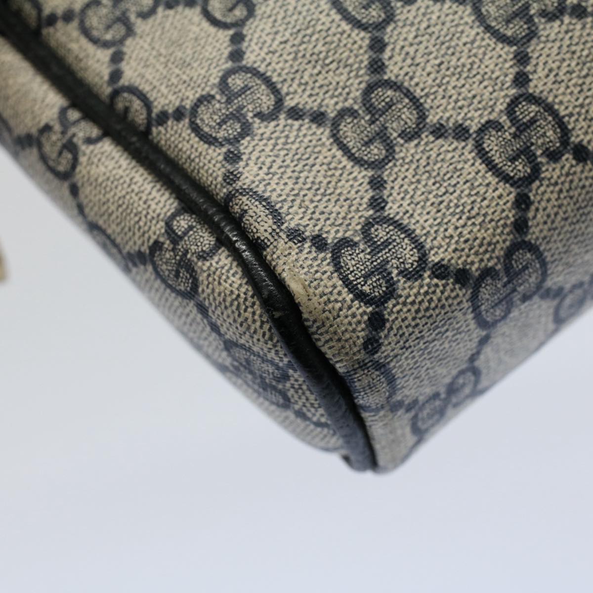 GUCCI GG Canvas Sherry Line Clutch Bag Gray Red Navy 010 378 54723