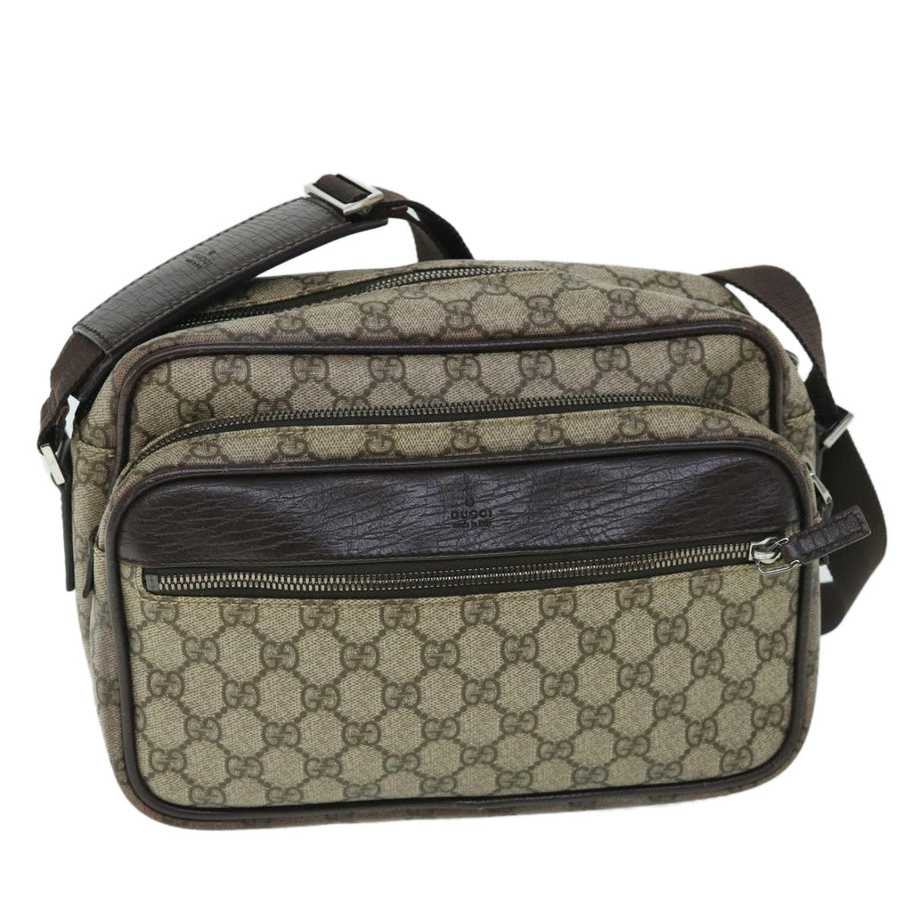 GUCCI GG Canvas Shoulder Bag PVC Leather Beige 114531 54753