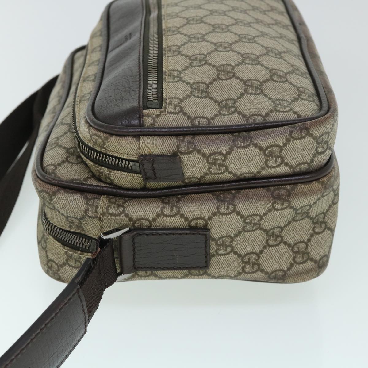 GUCCI GG Canvas Shoulder Bag PVC Leather Beige 114531 54753
