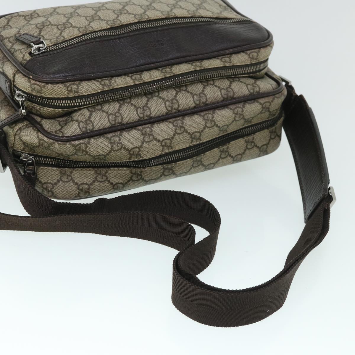 GUCCI GG Canvas Shoulder Bag PVC Leather Beige 114531 54753