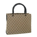 GUCCI GG Canvas Bamboo Hand Bag Beige 002 1016 54755