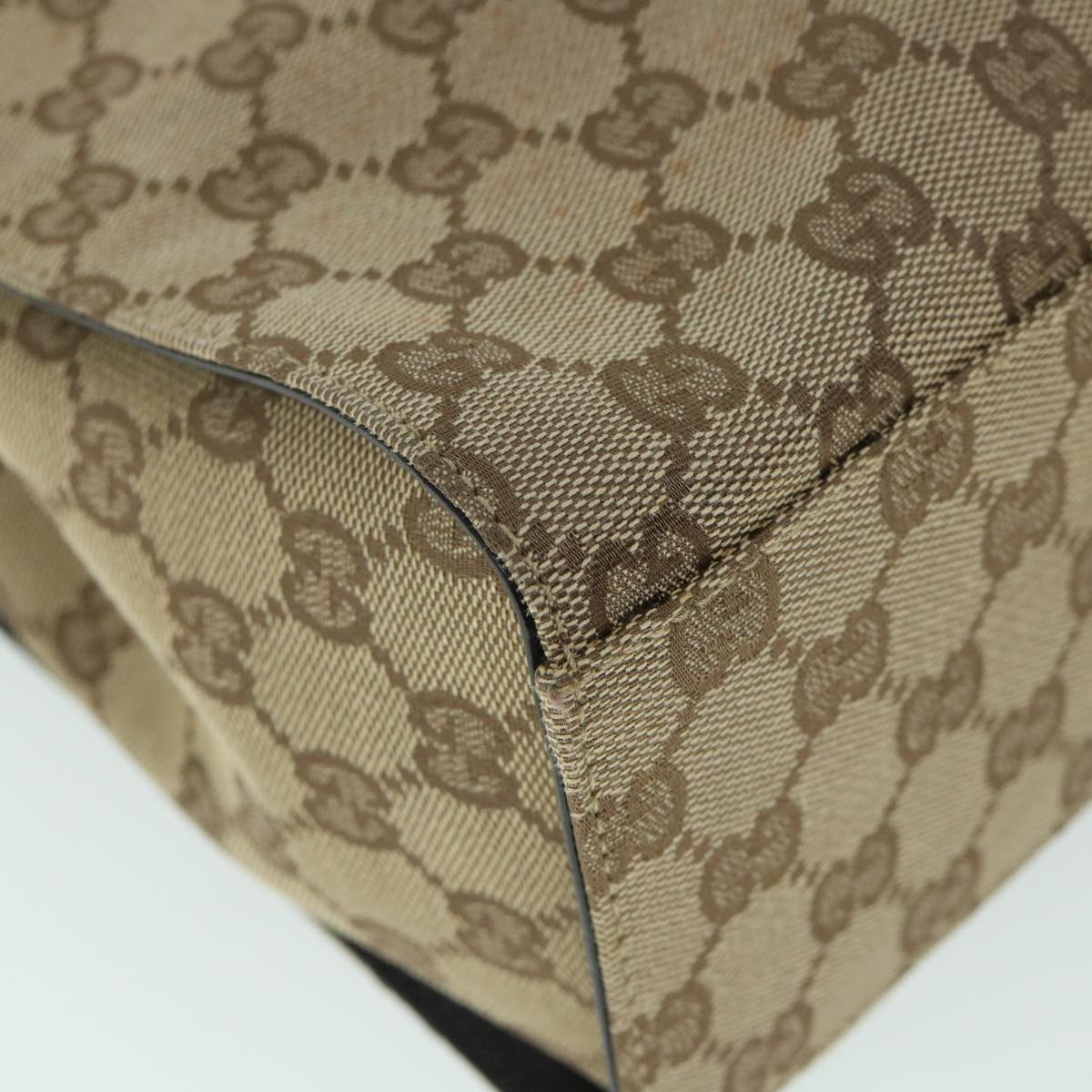 GUCCI GG Canvas Bamboo Hand Bag Beige 002 1016 54755