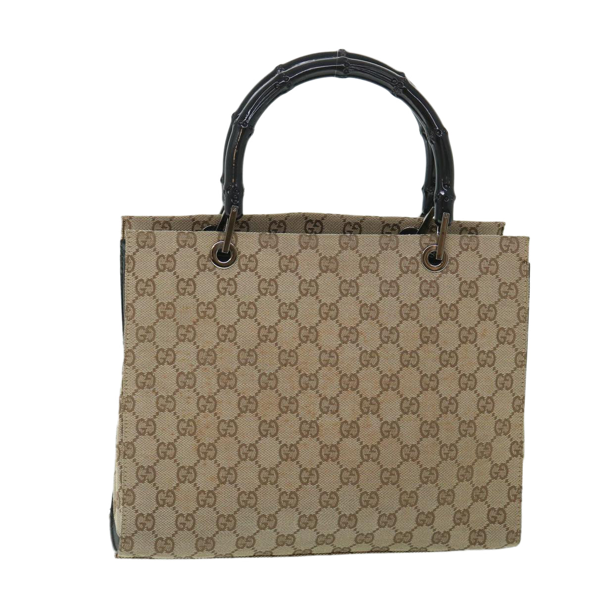 GUCCI GG Canvas Bamboo Hand Bag Beige 002 1016 54755