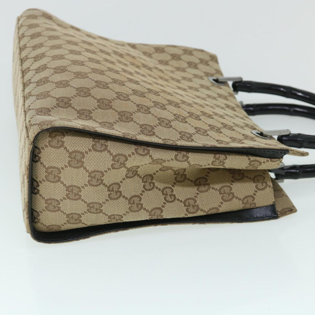 GUCCI GG Canvas Bamboo Hand Bag Beige 002 1016 54755