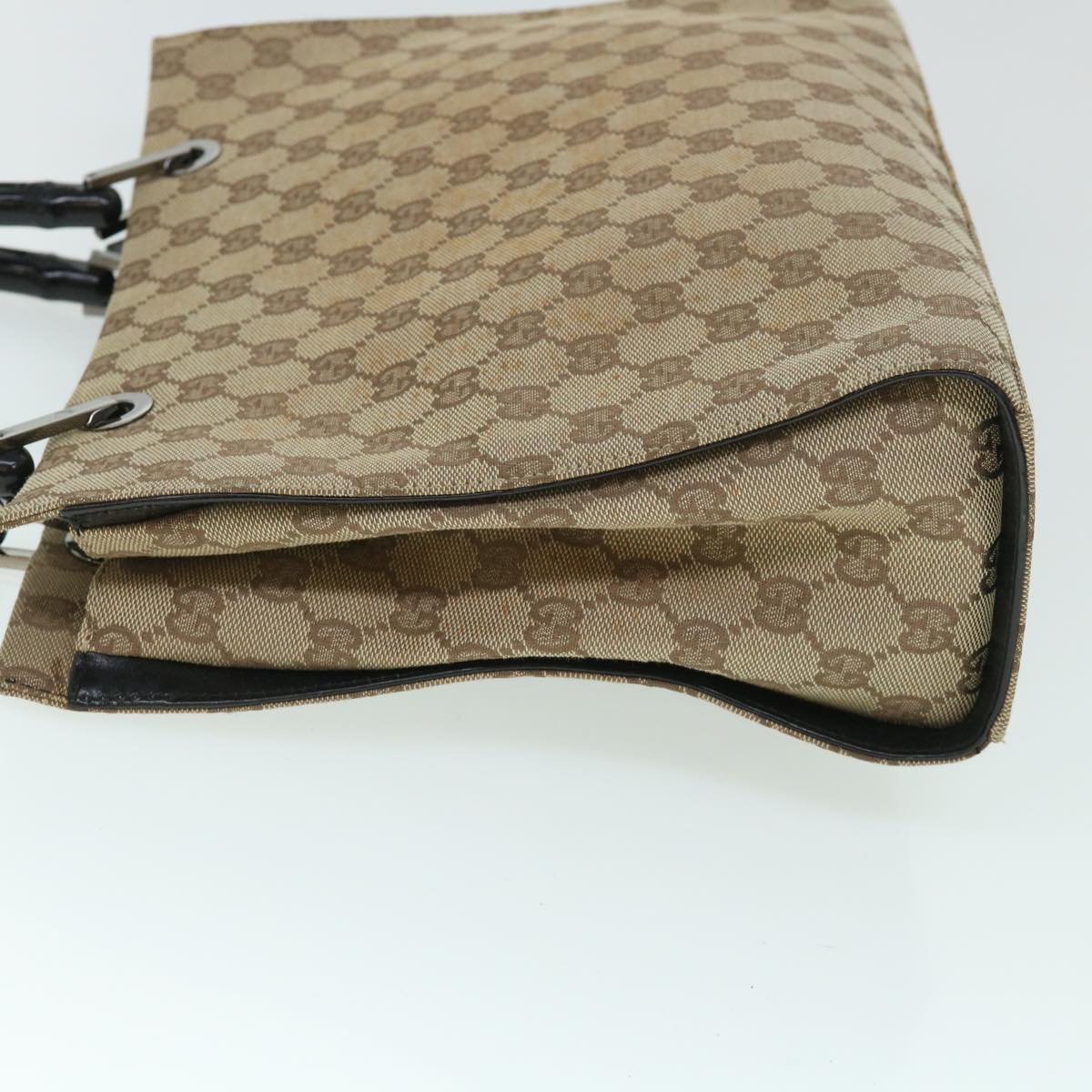 GUCCI GG Canvas Bamboo Hand Bag Beige 002 1016 54755