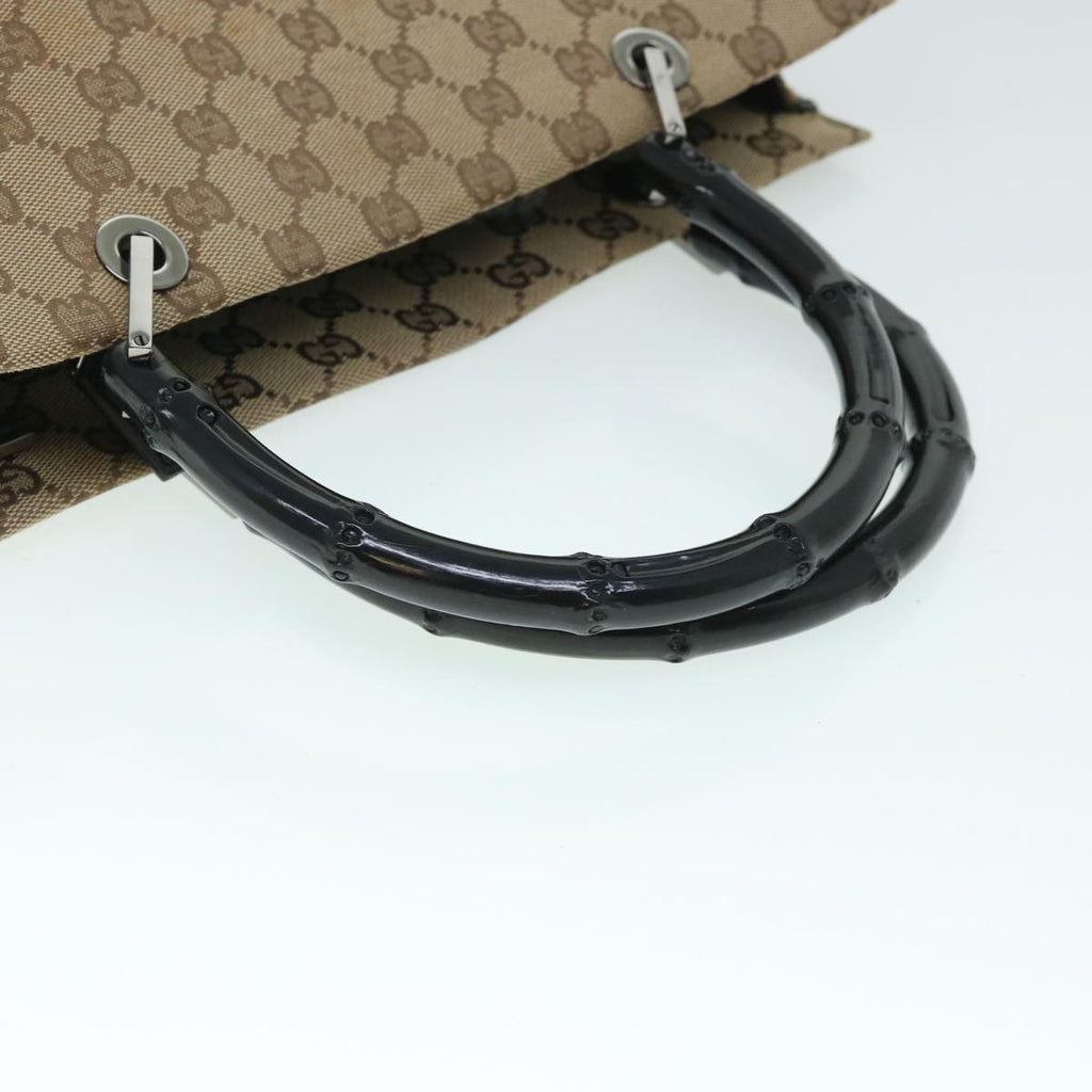 GUCCI GG Canvas Bamboo Hand Bag Beige 002 1016 54755