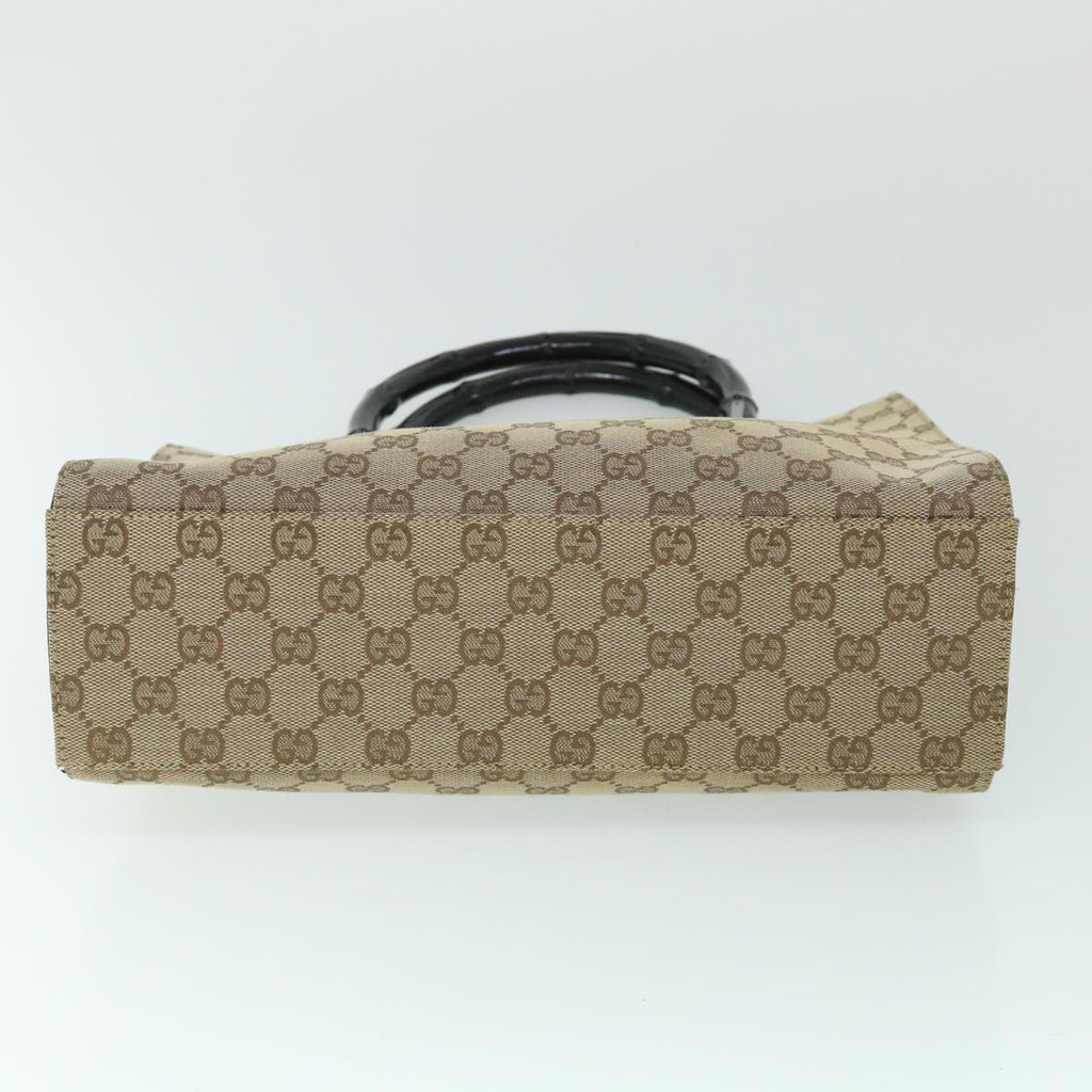 GUCCI GG Canvas Bamboo Hand Bag Beige 002 1016 54755
