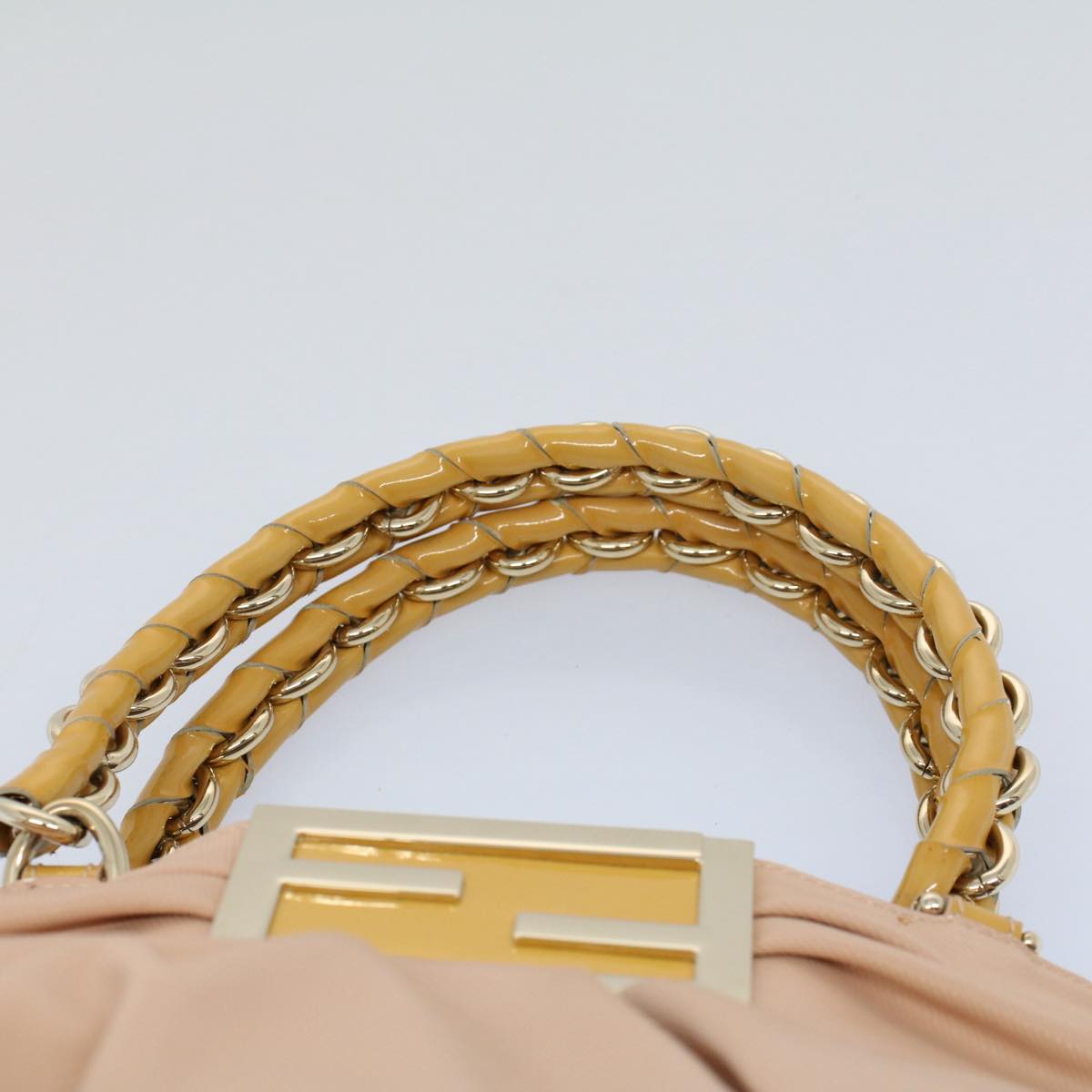 FENDI Chain Hand Bag Nylon Pink 54757