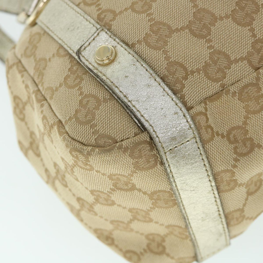 GUCCI GG Canvas Shoulder Bag Beige Gold 130736 54760