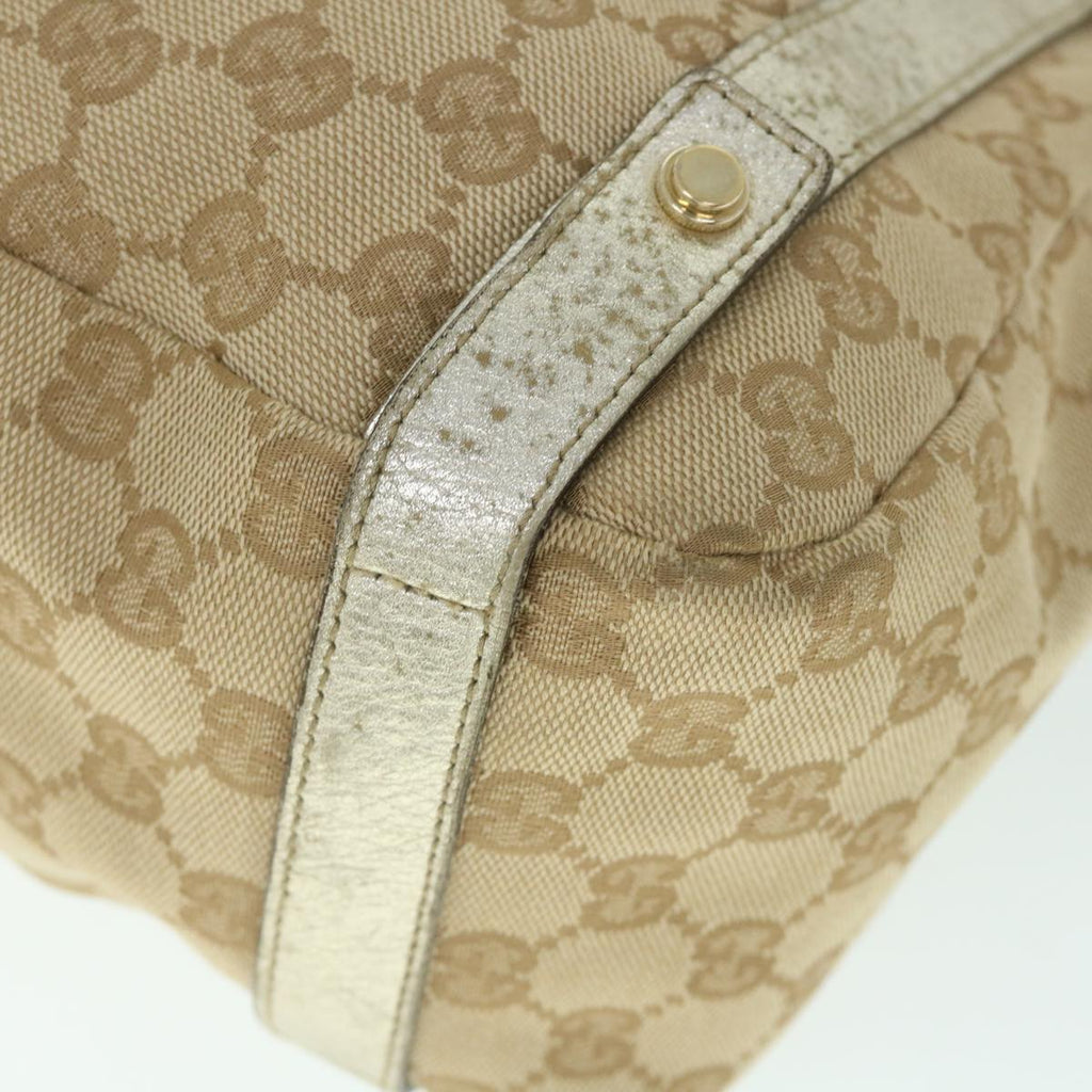 GUCCI GG Canvas Shoulder Bag Beige Gold 130736 54760