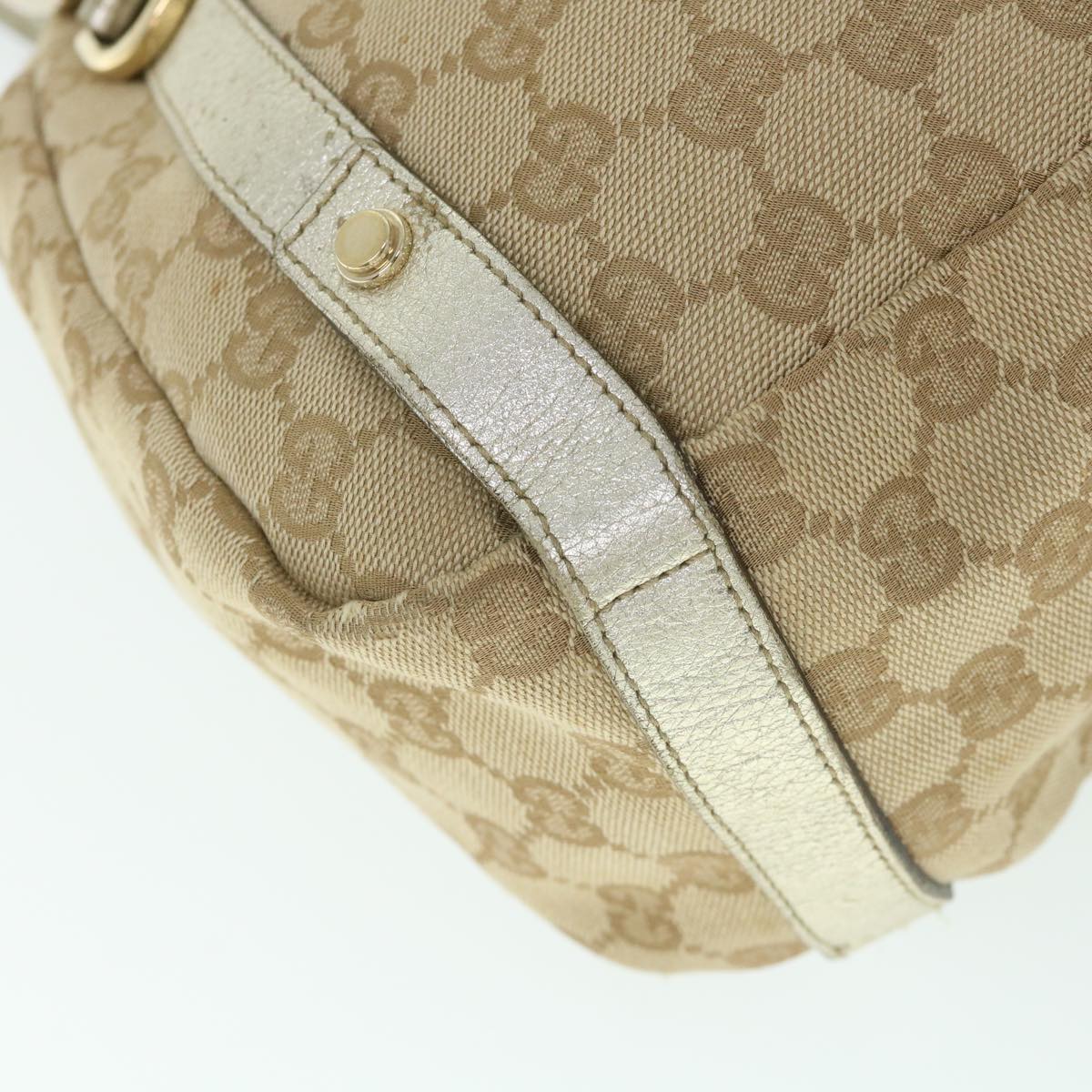 GUCCI GG Canvas Shoulder Bag Beige Gold 130736 54760