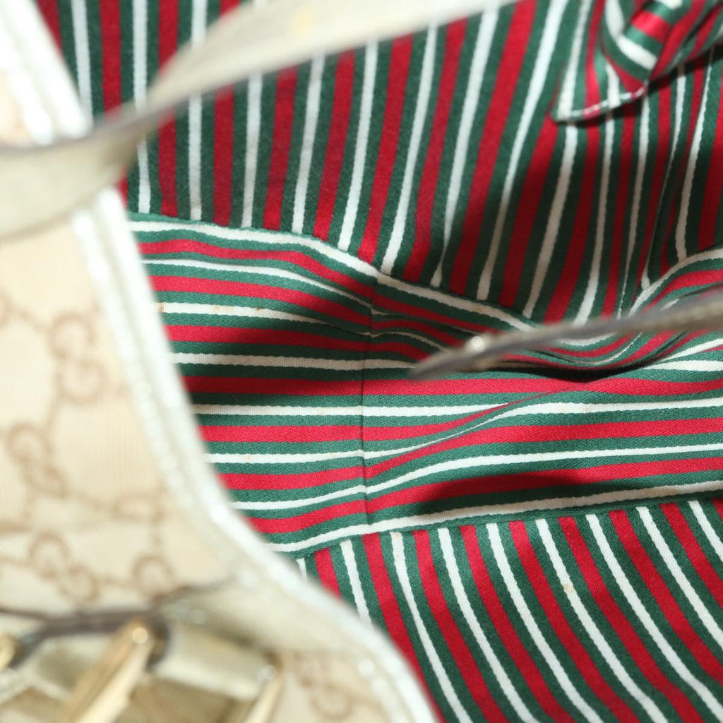 GUCCI GG Canvas Shoulder Bag Beige Gold 130736 54760