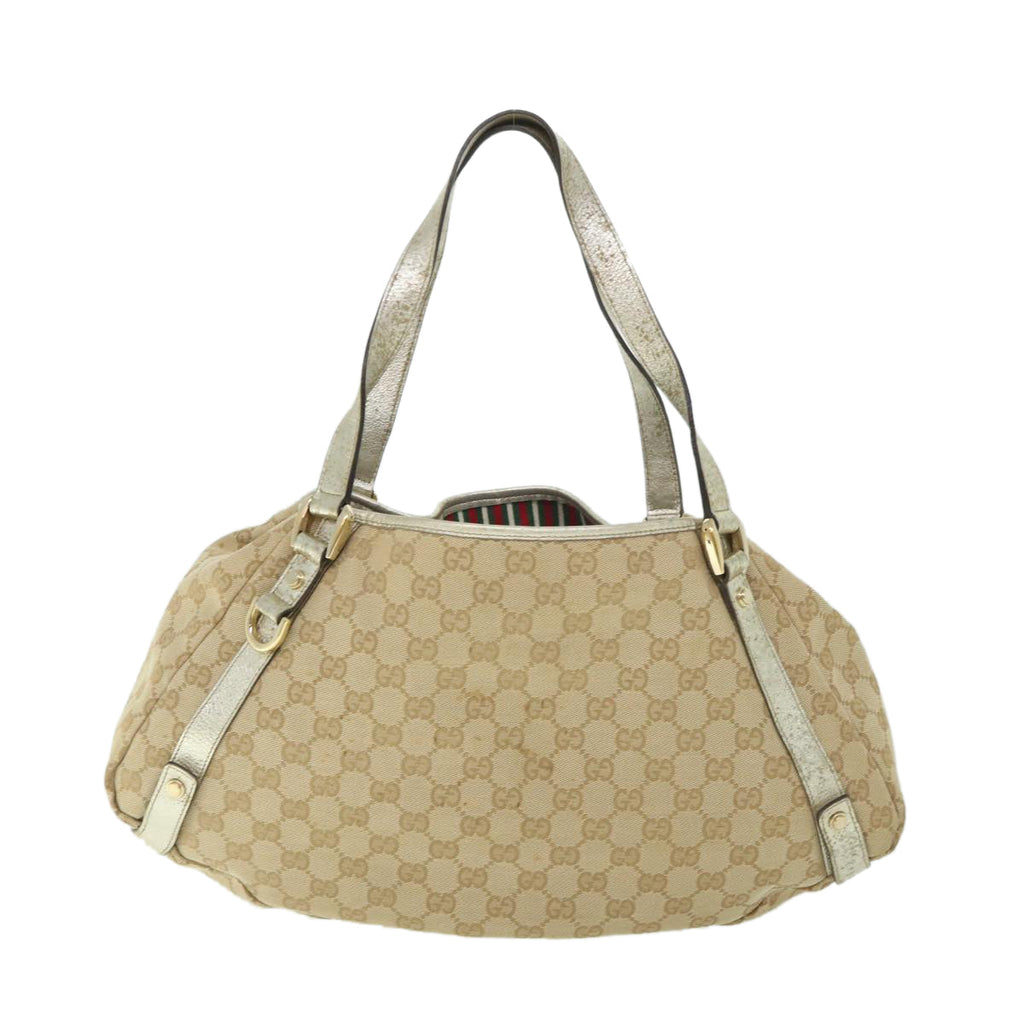 GUCCI GG Canvas Shoulder Bag Beige Gold 130736 54760