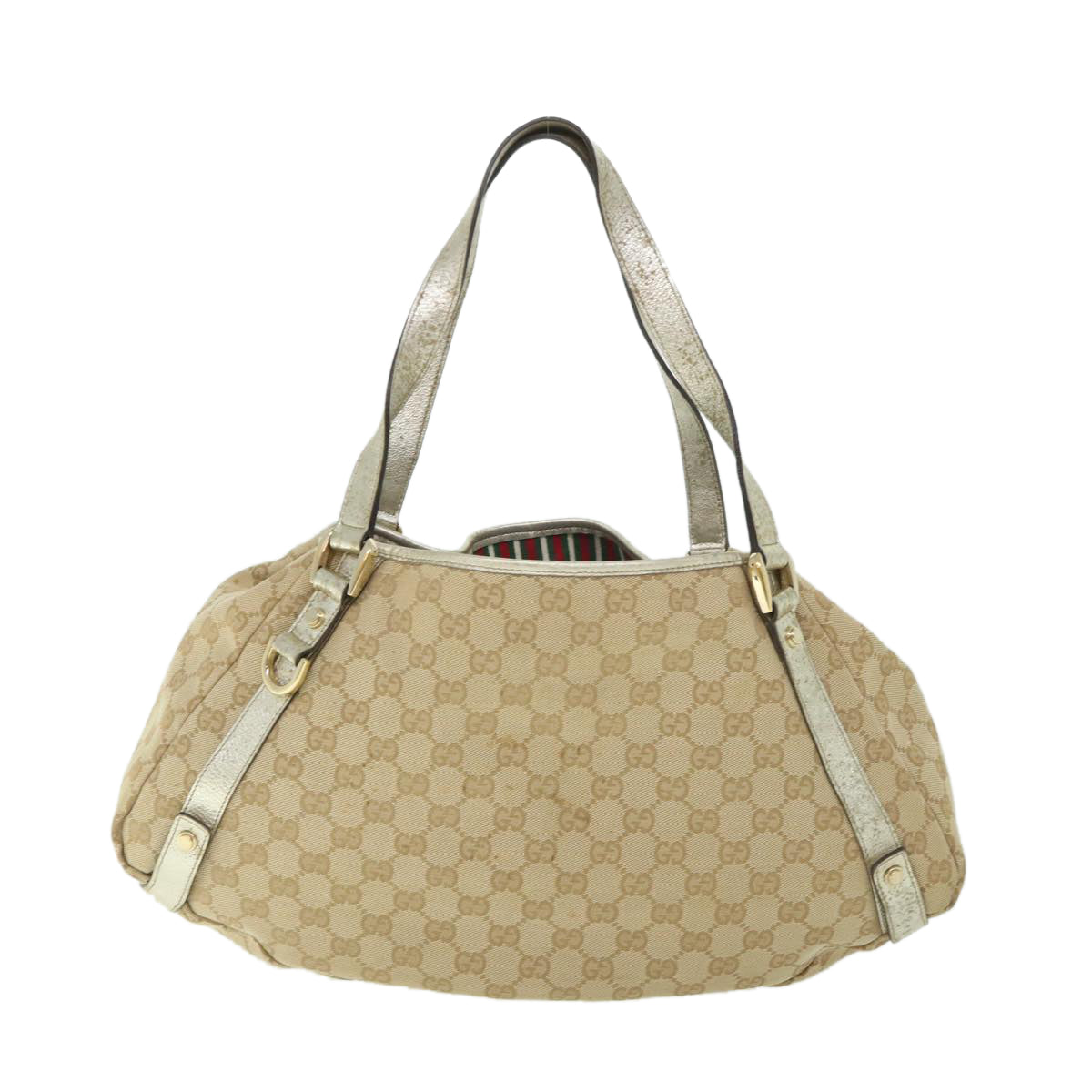 GUCCI GG Canvas Shoulder Bag Beige Gold 130736 54760