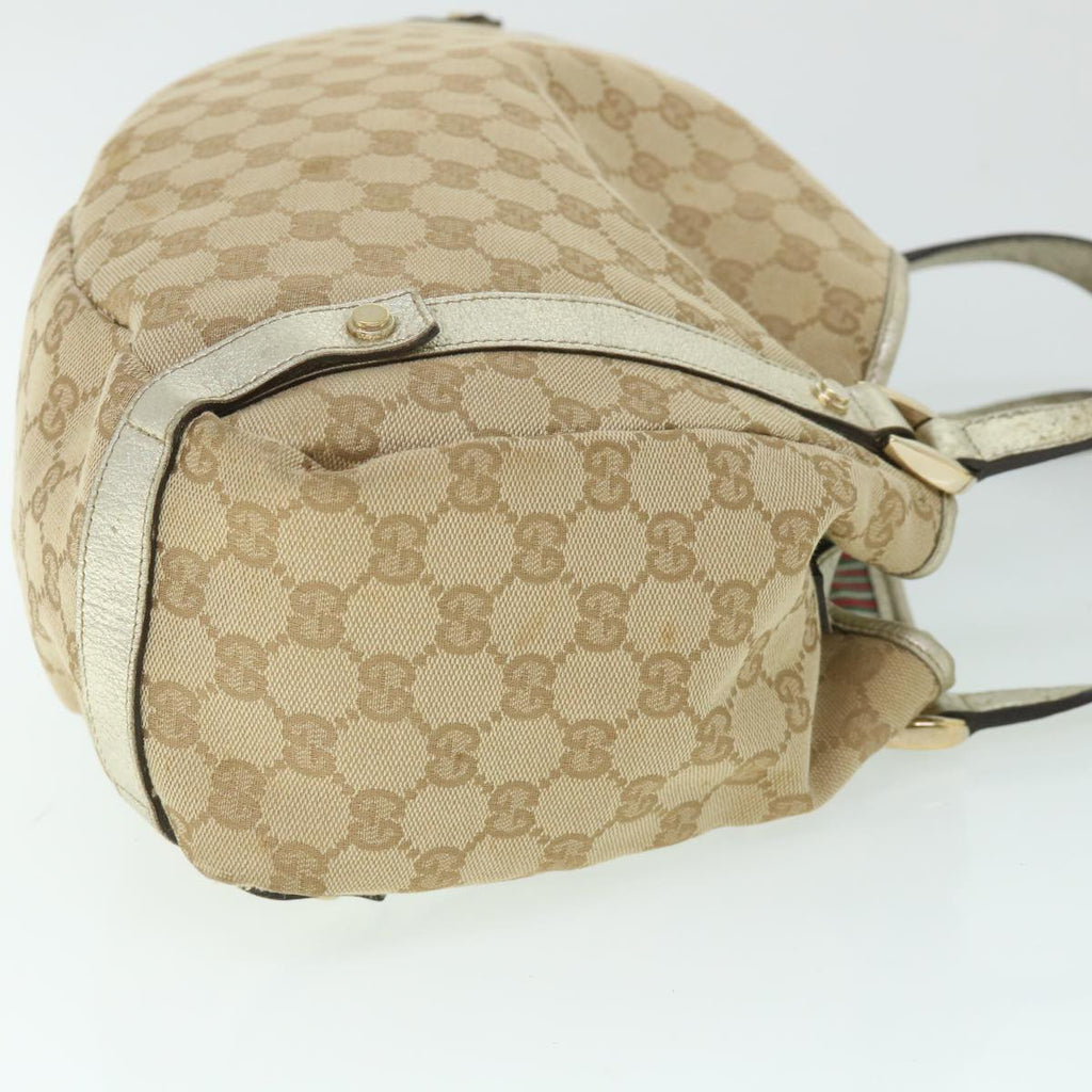GUCCI GG Canvas Shoulder Bag Beige Gold 130736 54760
