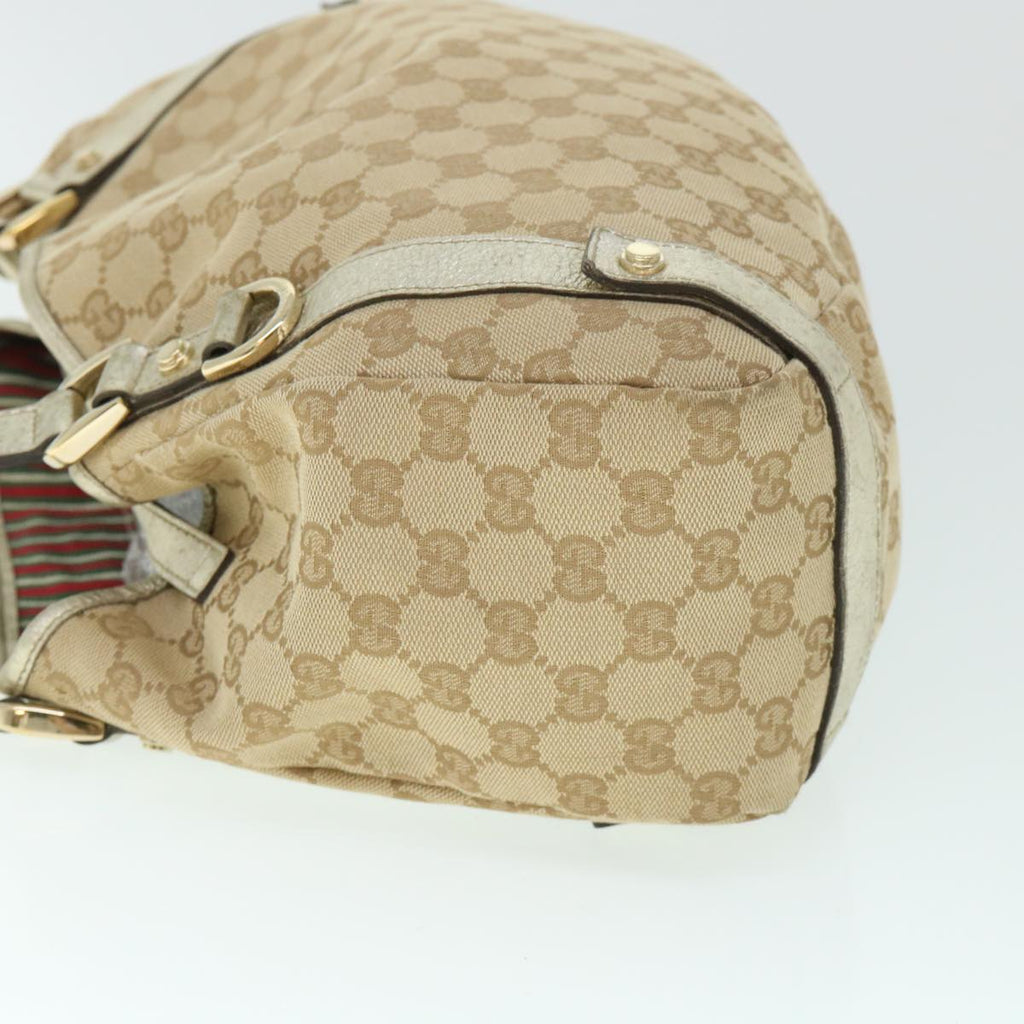 GUCCI GG Canvas Shoulder Bag Beige Gold 130736 54760