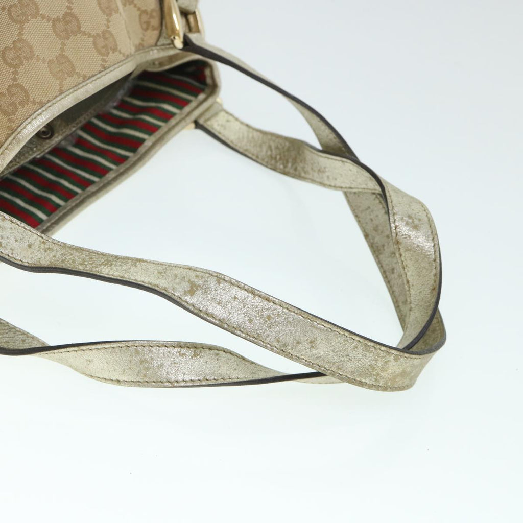 GUCCI GG Canvas Shoulder Bag Beige Gold 130736 54760