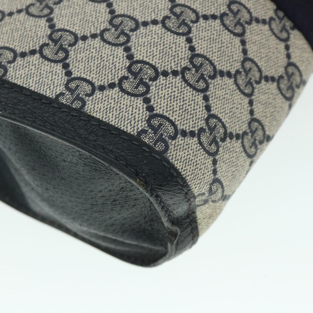 GUCCI GG Canvas Sherry Line Clutch Bag PVC Leather Navy Red 54774
