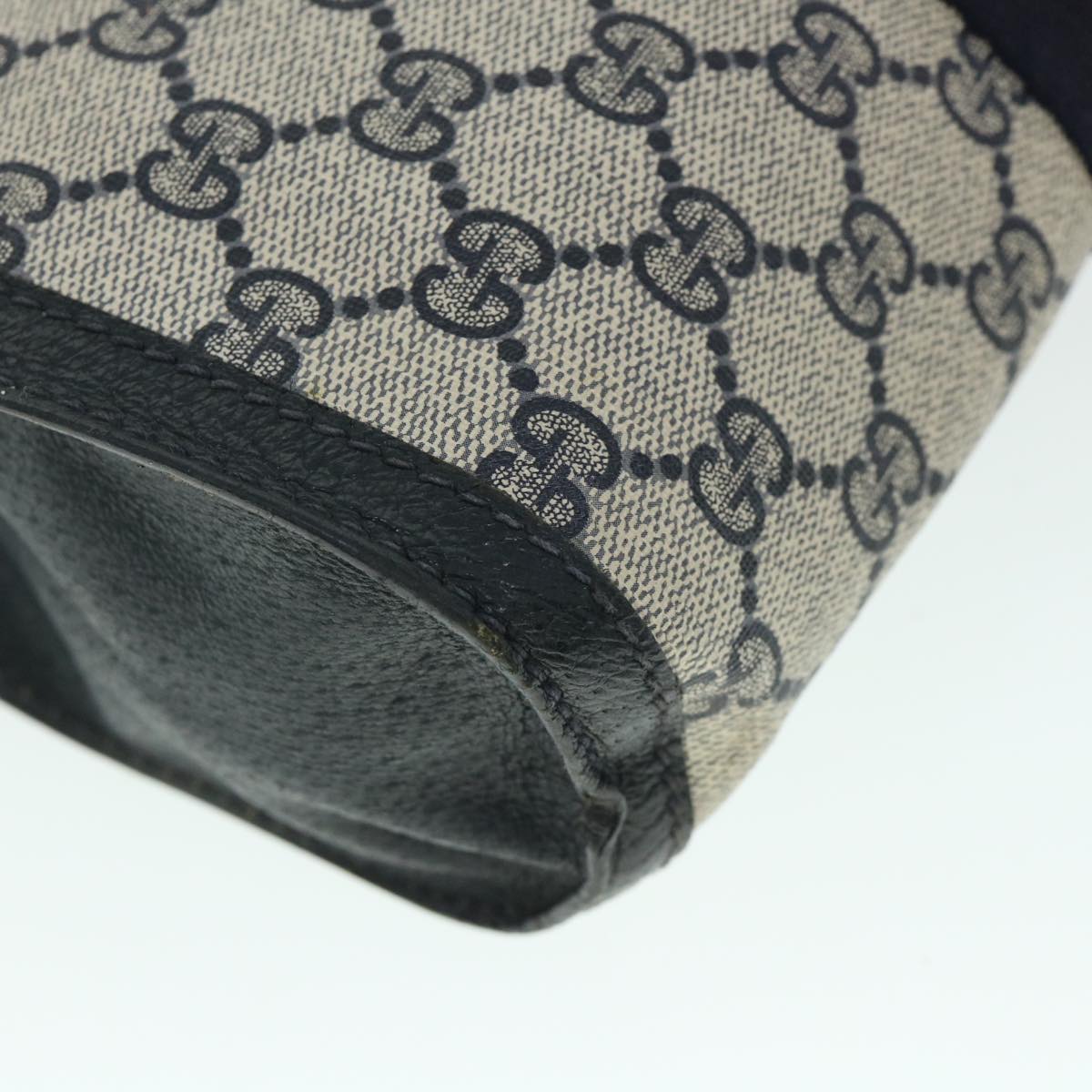 GUCCI GG Canvas Sherry Line Clutch Bag PVC Leather Navy Red 54774