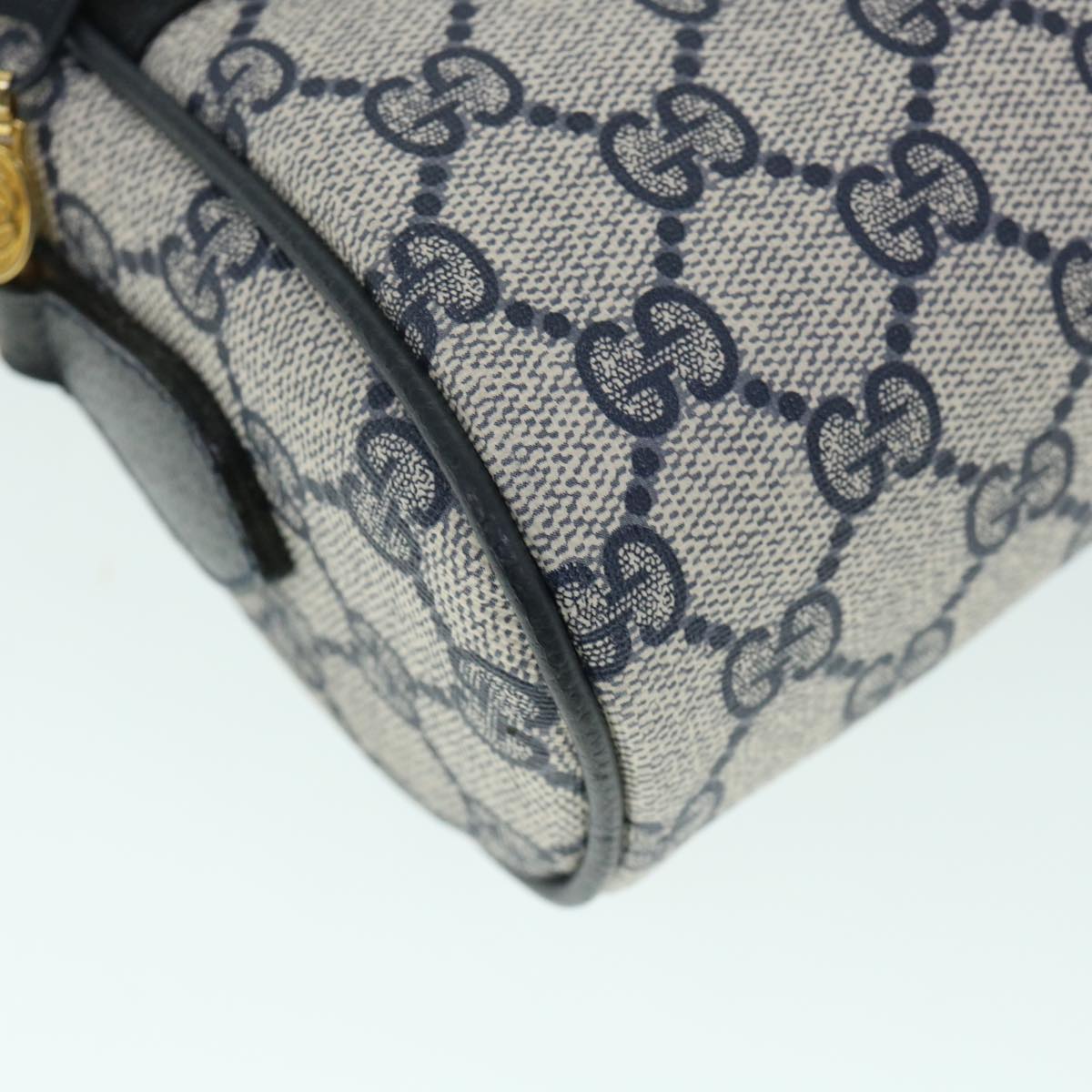 GUCCI GG Canvas Sherry Line Shoulder Bag PVC Leather Gray Red Navy 54775
