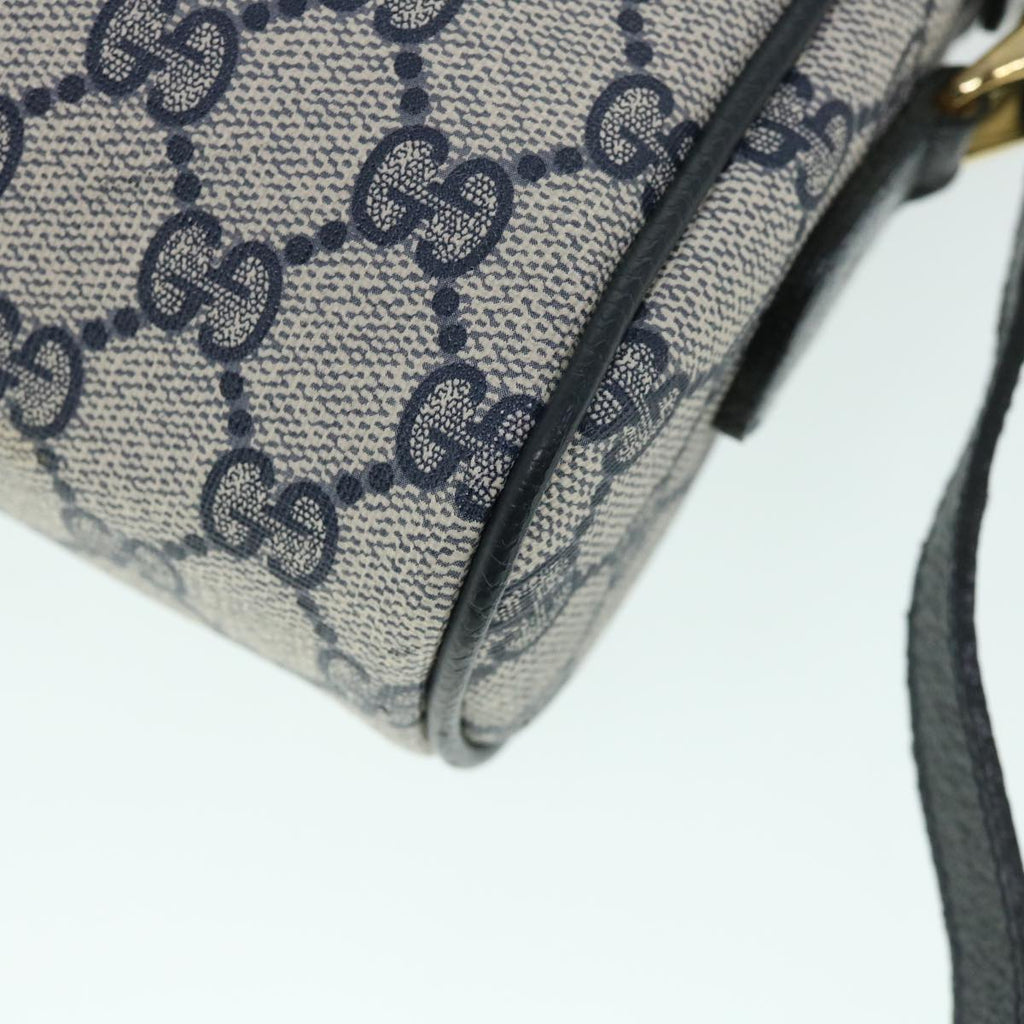 GUCCI GG Canvas Sherry Line Shoulder Bag PVC Leather Gray Red Navy 54775