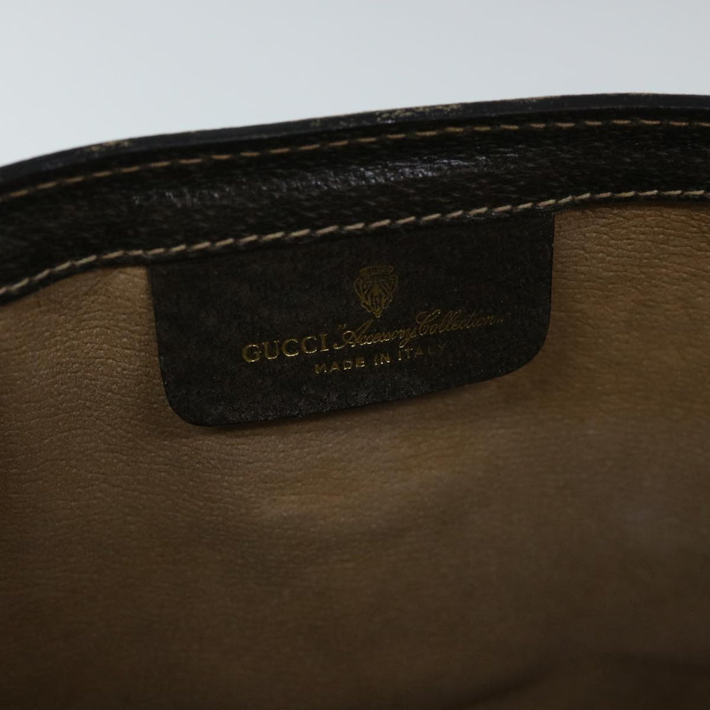 GUCCI GG Canvas Web Sherry Line Clutch Bag PVC Leather Beige Green 54779