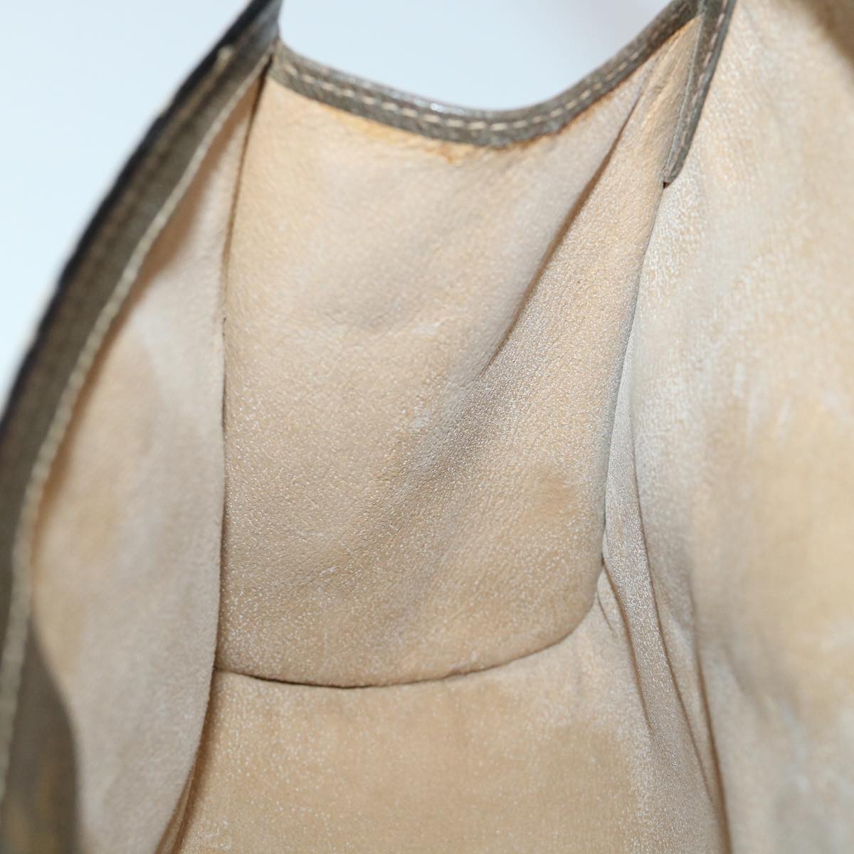 GUCCI GG Canvas Web Sherry Line Clutch Bag PVC Leather Beige Green 54779