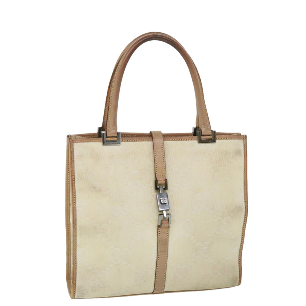 GUCCI GG Canvas Jackie Hand Bag Beige Brown 54800