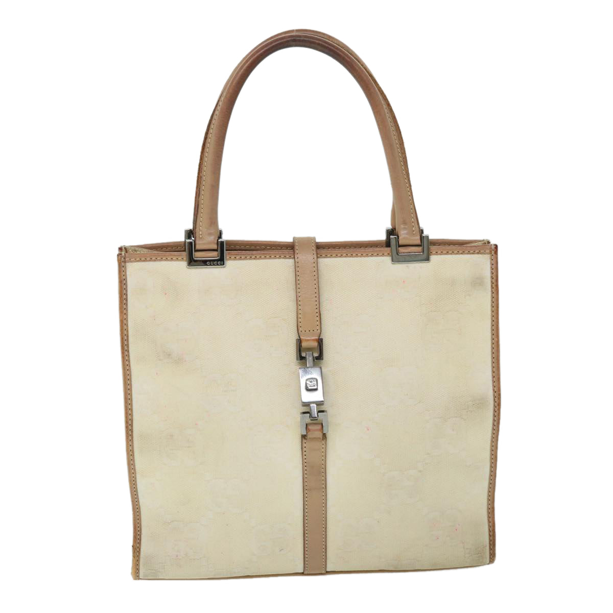 GUCCI GG Canvas Jackie Hand Bag Beige Brown 54800