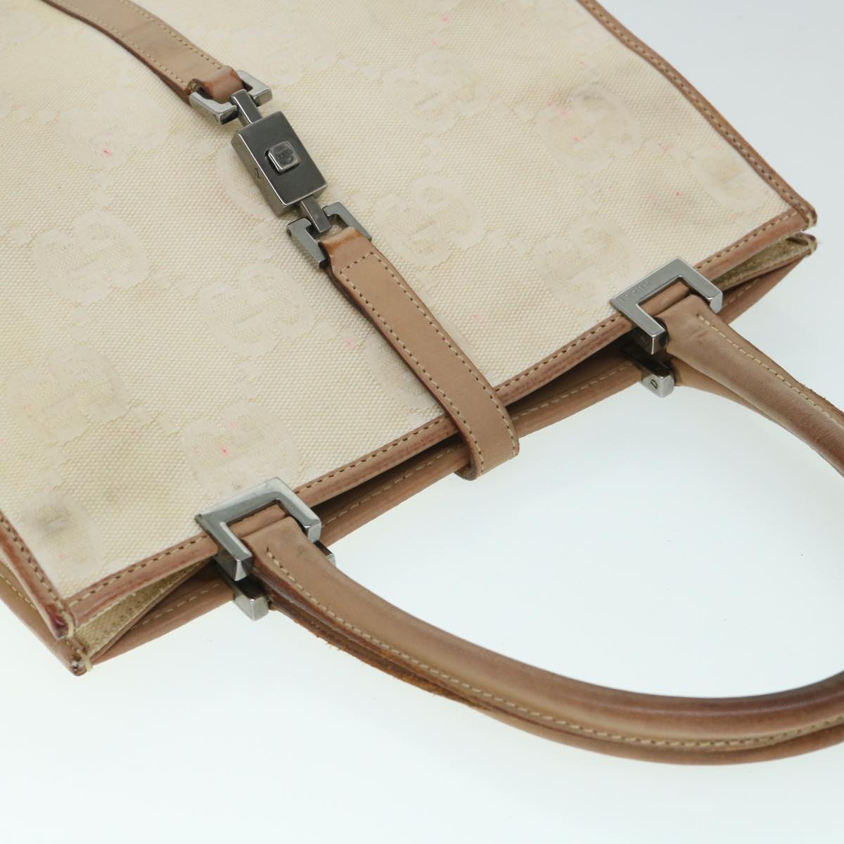 GUCCI GG Canvas Jackie Hand Bag Beige Brown 54800