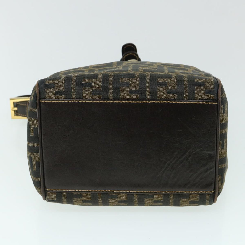 FENDI Zucca Canvas Hand Bag Black Brown 54803