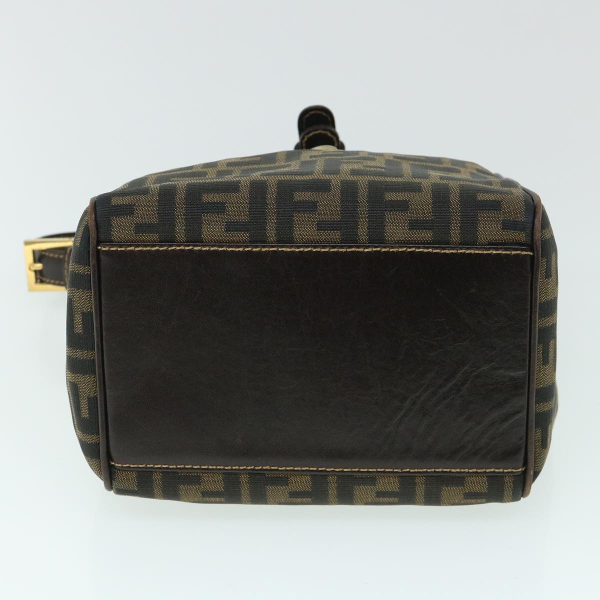 FENDI Zucca Canvas Hand Bag Black Brown 54803