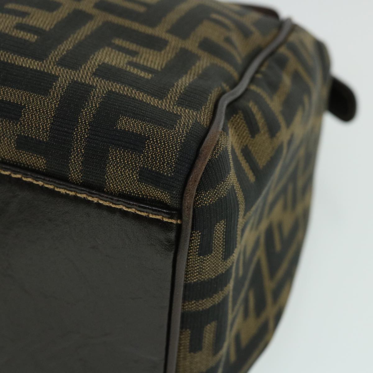FENDI Zucca Canvas Hand Bag Black Brown 54803