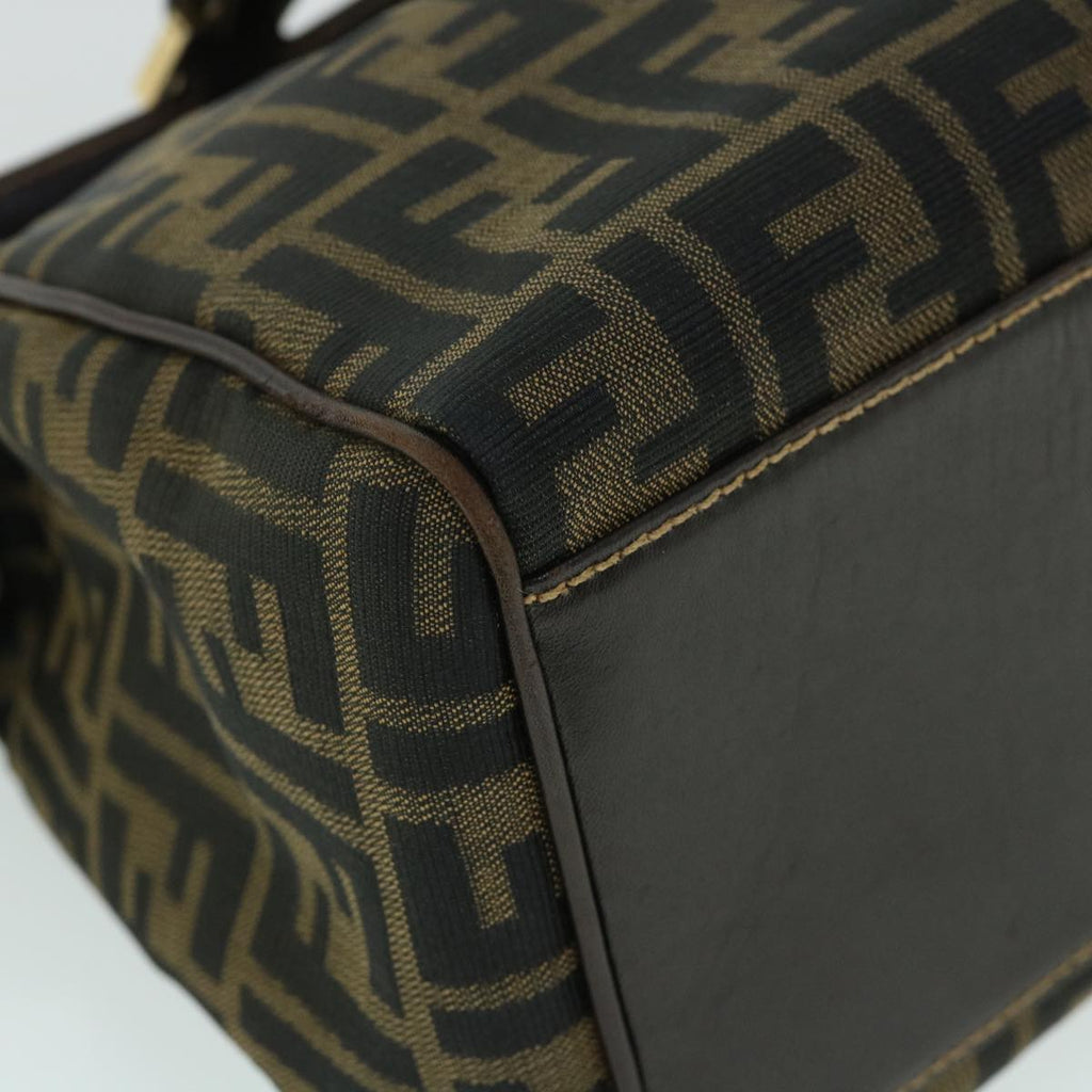 FENDI Zucca Canvas Hand Bag Black Brown 54803