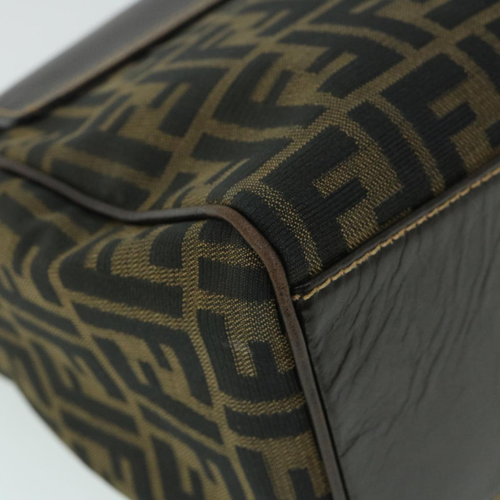 FENDI Zucca Canvas Hand Bag Black Brown 54803