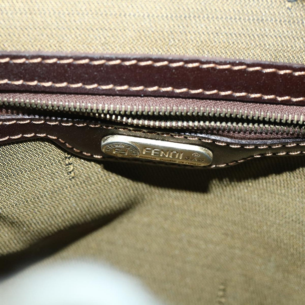 FENDI Zucca Canvas Hand Bag Black Brown 54803