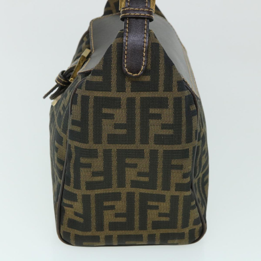 FENDI Zucca Canvas Hand Bag Black Brown 54803