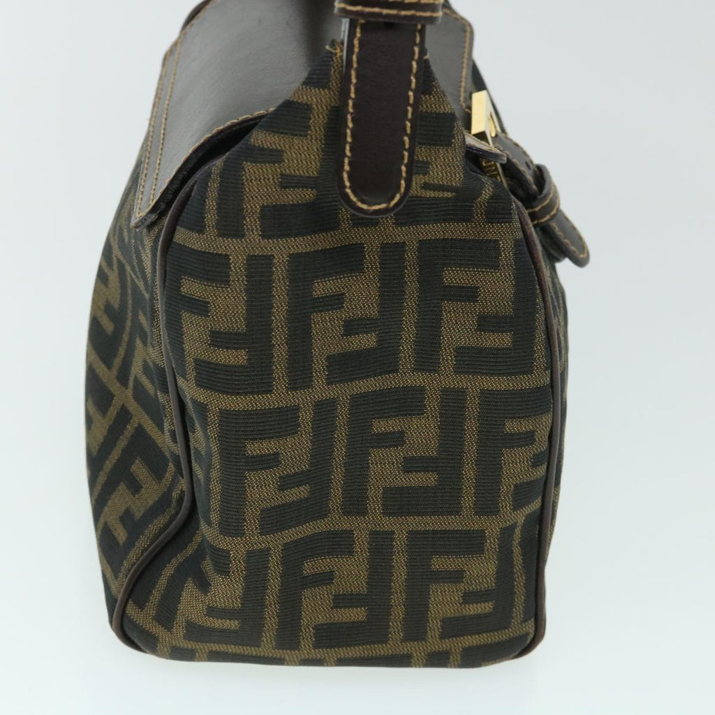 FENDI Zucca Canvas Hand Bag Black Brown 54803