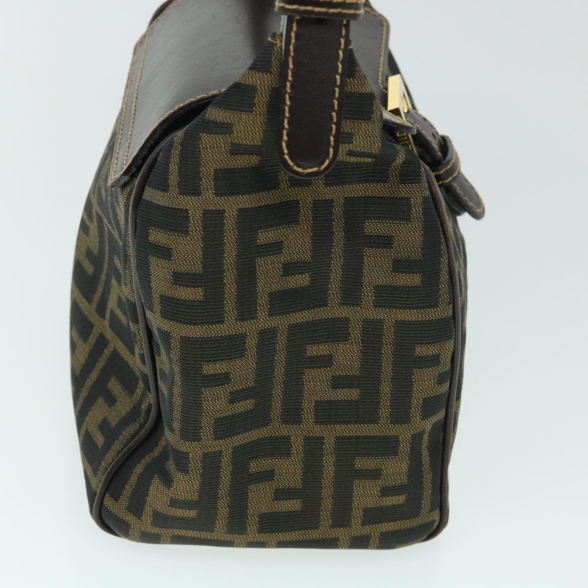FENDI Zucca Canvas Hand Bag Black Brown 54803
