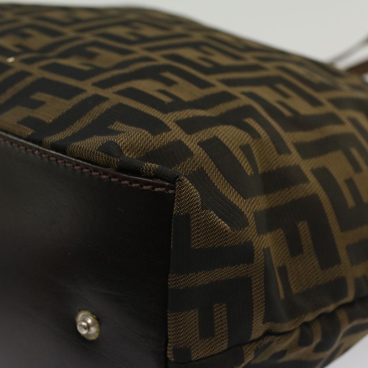 FENDI Zucca Canvas Hand Bag Brown 54812