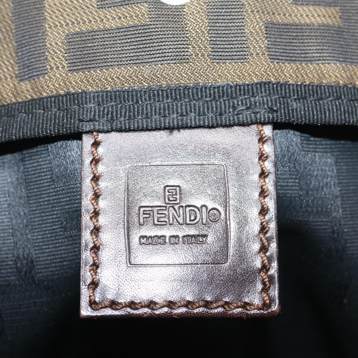 FENDI Zucca Canvas Hand Bag Brown 54812