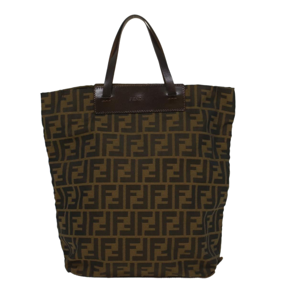 FENDI Zucca Canvas Hand Bag Brown 54812