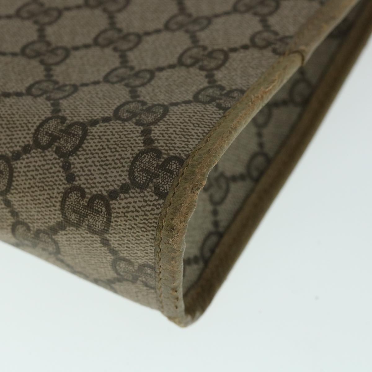 GUCCI GG Canvas Clutch Bag PVC Leather Beige 54833