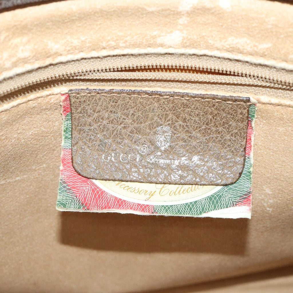 GUCCI GG Canvas Clutch Bag PVC Leather Beige 54833