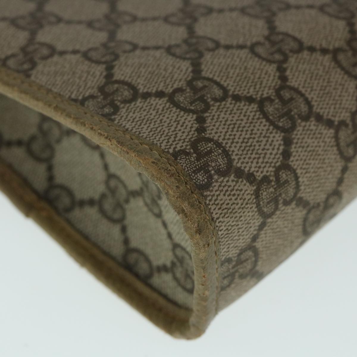 GUCCI GG Canvas Clutch Bag PVC Leather Beige 54833