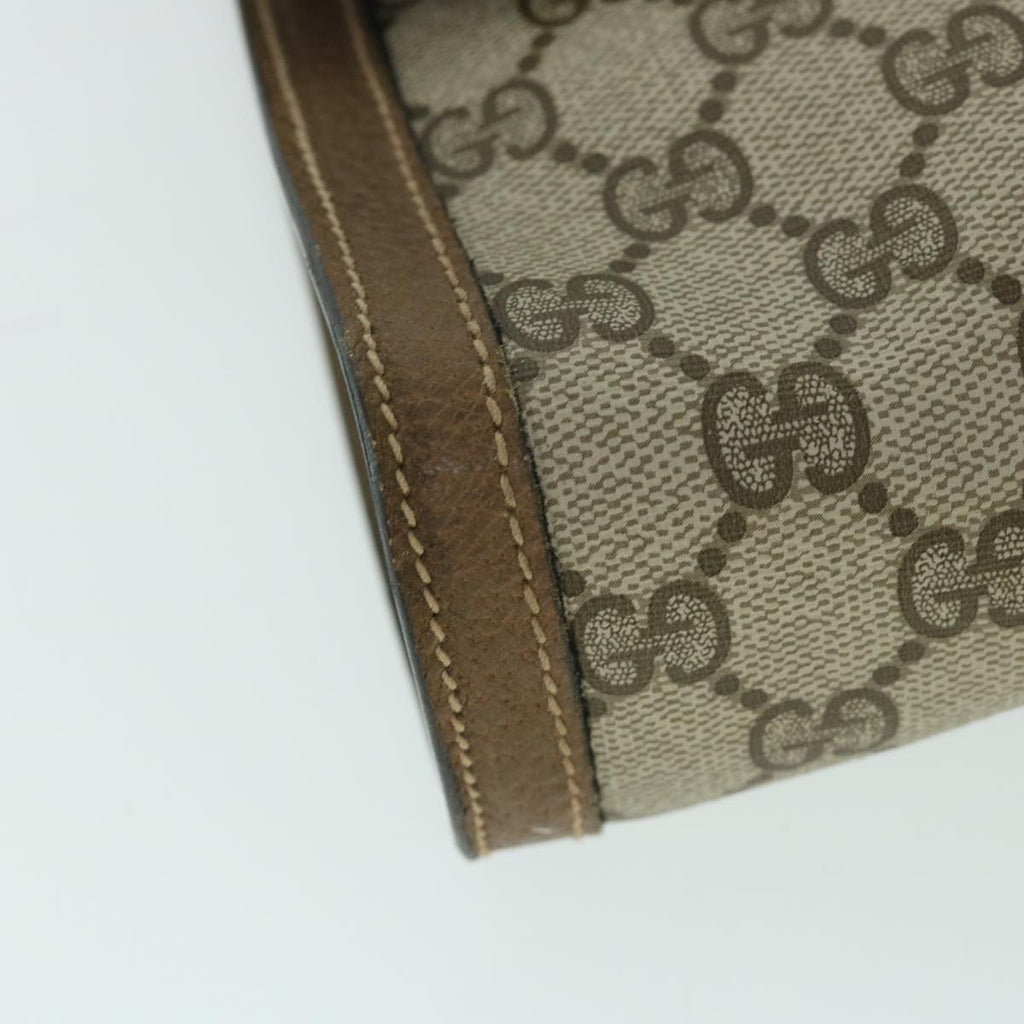 GUCCI GG Canvas Web Sherry Line Clutch Bag PVC Leather Beige Green 54834