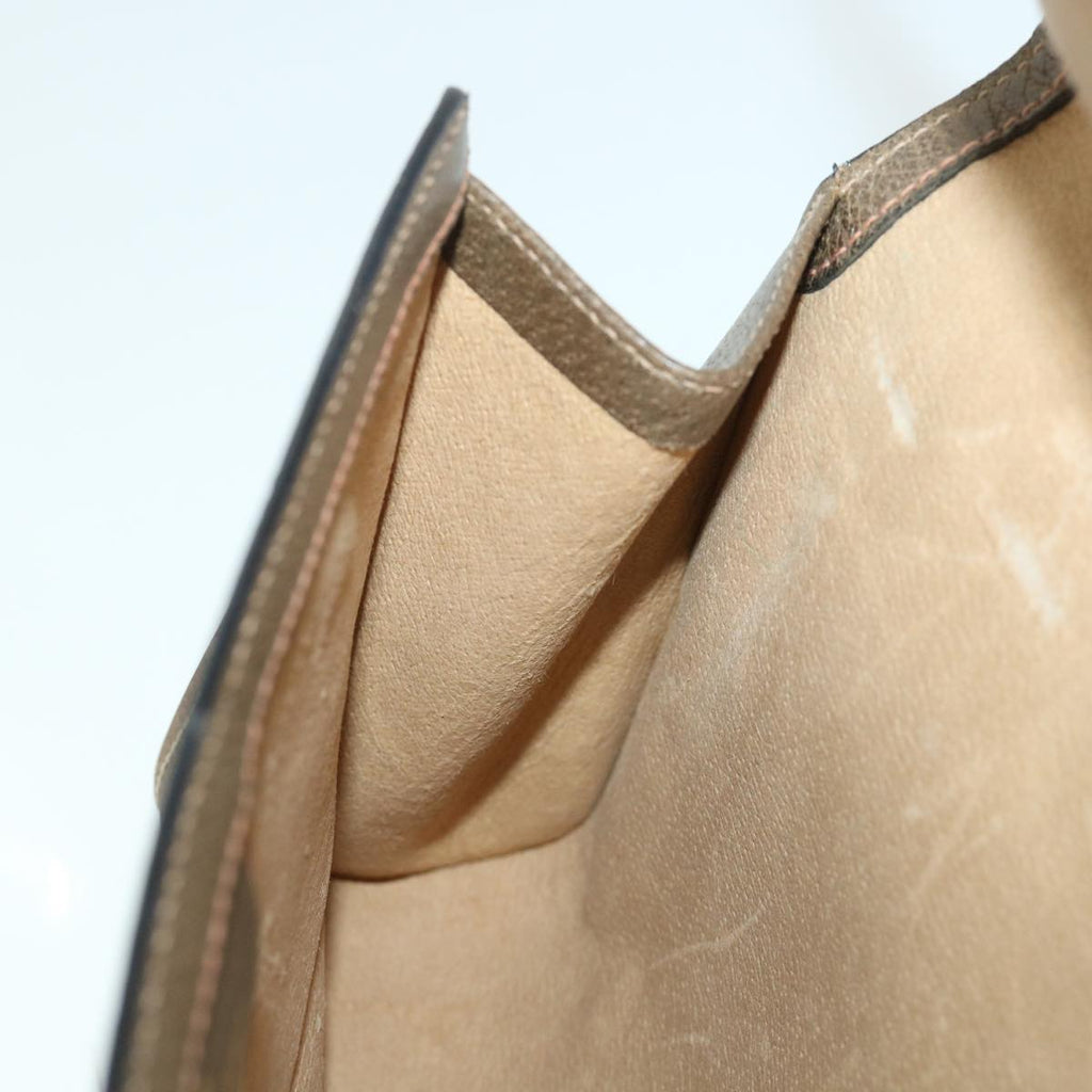 GUCCI GG Canvas Web Sherry Line Clutch Bag PVC Leather Beige Green 54834